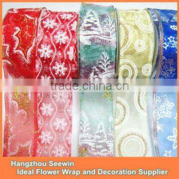 Wired Organza Ribbon for Christmas Decoration photo-3