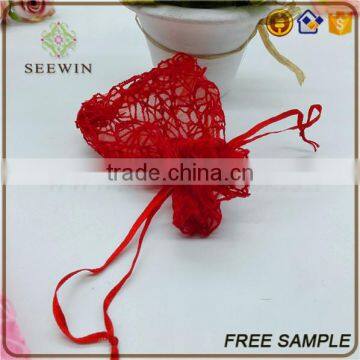 Wedding Favor Indian Red Wired Mesh Organza Bags photo-2