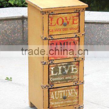 new style of antique yellower wooden bedstand