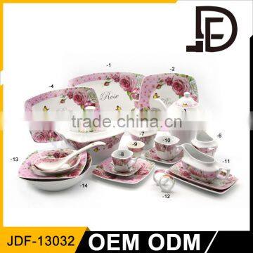 Drinkware rose ceramic porcelain pink dinnerware, english dinnerware