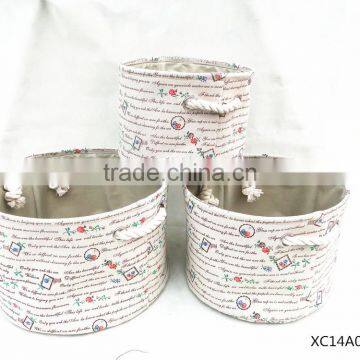 set of 3 fashion cloth storage basket with rope handle