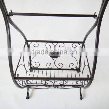 RH-02A Round Wood Top With Metal Frame Gramercy Scroll-Design Bathroom Table photo-4