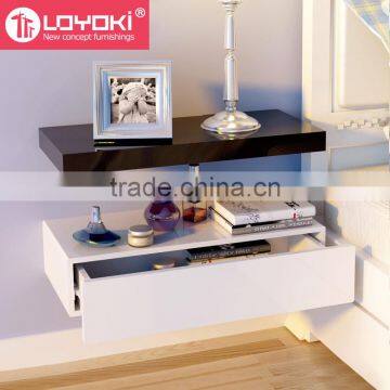 Creative Design Organizer Home Furniture for Storage Wood Wall Mounted Shelf With Drawer photo-3