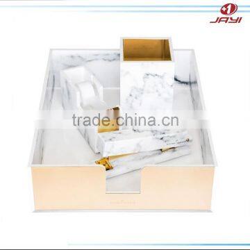 2017 Factory Wholesale Custom Acrylic Fancy Pen Holder Desktop Marble Pen Holder photo-3