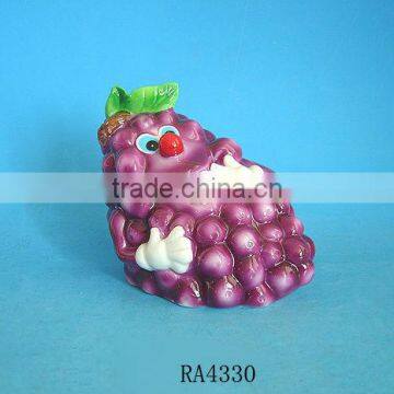 funny grape ceramic coin bank