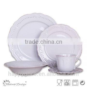 Embossed Solid Color 16pcs Dinnerware Set photo-5