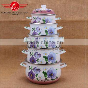 Longfei OEM 5pcs Turkey Enamel Casserole / Enamel Cookware Set Kitchen photo-2
