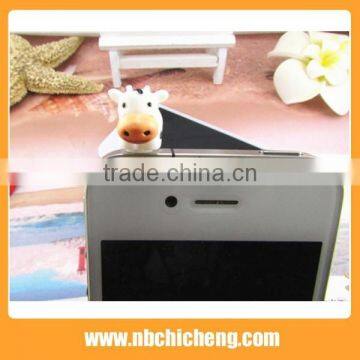 PVC Cute Anti Dust Plug Hot Selling Mobile Phone Cow Dust Plug Phone Dust Plug photo-2
