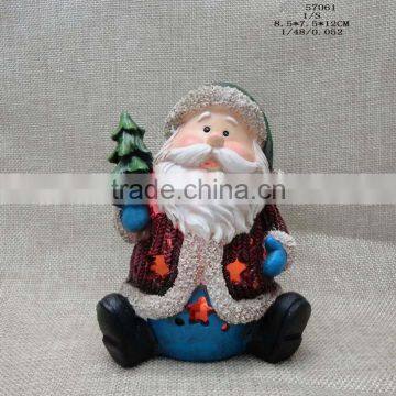 Resin Santa Claus Figurine With Led Light for Christmas Deocration photo-2
