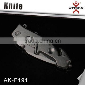 Aluminum Handle W/Glass Breaker Line Cutter Tactical Knife