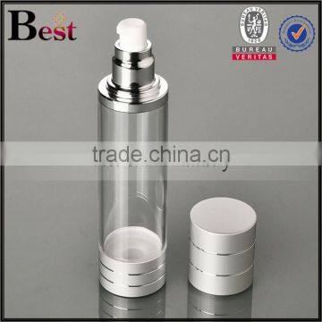 China Hot Products Wholesale Cost Price Silver UV Pump Clear Body Airless Plastic Bottle Cosmetic Lotion Serum photo-5
