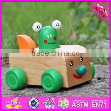 2017 New Products Funny Frog Car Children Toy Wooden Animals W04A323 photo-2