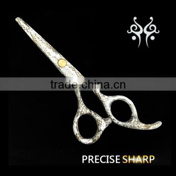 QJ-HC48 Punk style hair dresser cutting scissor with special pattern