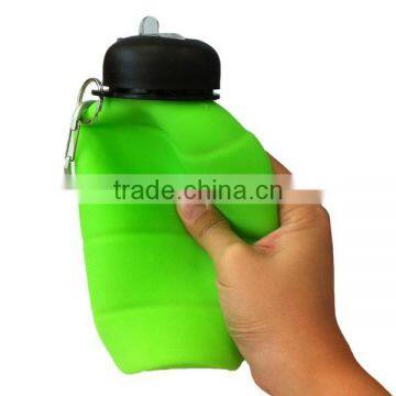 Hot Selling Silicone Traveling Metal Hook Collapsible Water Bottle photo-4