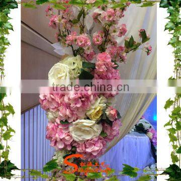 Songtao Design Various Artificial Distributor Flower Pink & Whiten Sakura Wedding Stage Decoration photo-5