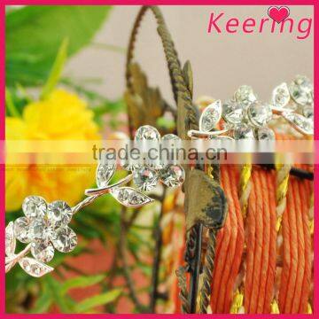 wholesale fashion white elegant flower bridal hair accessories with rhinestone for wedding decoration in bulk WHD-025