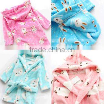 Children cotton flannel pajama set/kids pajamas with cartoon pattern and candy color design