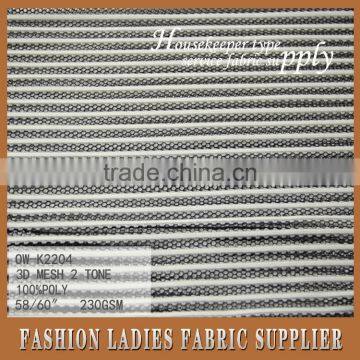 new popular high quality 100 percent polyester knit mesh embroidery two tones fabric