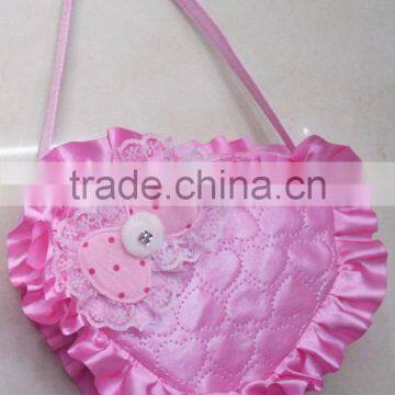 Fashion lace hearted bow little girl bag