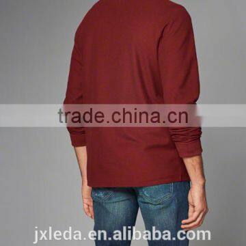 Fashion 100% Cotton Cheap Custom Printed T-shirt Long Sleeve Men Plain t Shirt Tall Tee With a Quarter Zipper Front Neckline photo-6