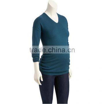 Organic Cotton v Neck Maternity t Shirts Maternity Clothing Wholesale photo-3