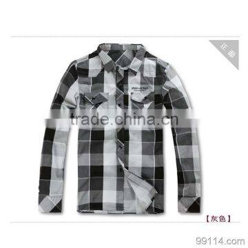 white french cuff and collar grey man business shirt