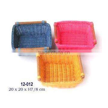 Colored rattan basket