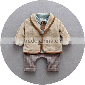 S17673A Baby Boys Boutique Clothing Handsome Long Sleeve Sets photo-3