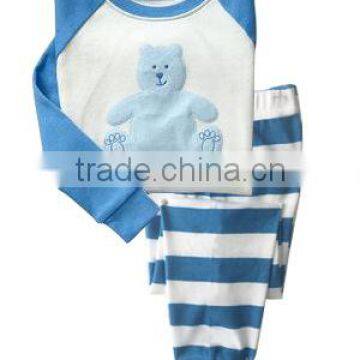 S32663W Children Cotton Long Sleeve Cartoon Soft Pajamas Baby t-shirts+pants clothes set
