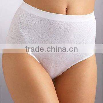 plain white jacquard pattern seamless lady Hi-cut briefs