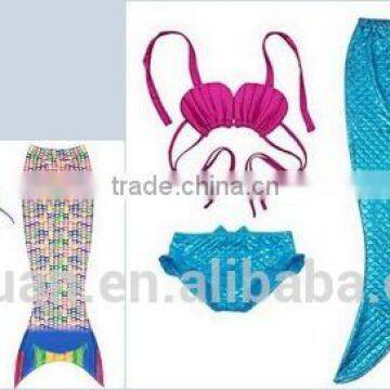 2017 Sexy Swimwear Custom Girl's 3pcs Mermaid Tail Rainbow Princess Bikini Children Bathing Suit Child Cute Swimsuit Kids photo-5