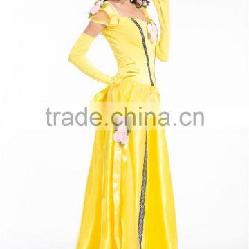 Adult Belle Princess Cosplay Costume Beauty and The Beast Halloween Costume Party Dress photo-3