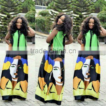 Walson The Summer New Sexy Beautiful Picture Printed Loose Dress Long Maxi Dress Silk Dress photo-3