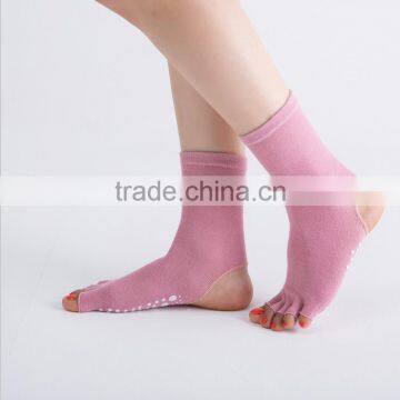 Custom Design Women Yoga Pilate Reformer Yoga Socks With Grips /latex Socks/yoga Toe Sock photo-3