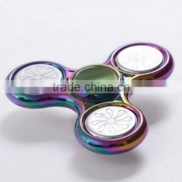 Gold - Plated Fingertips Gyro Decompression Toys Sequins Plastic Printing Finger Between the Toys Three - Leaf Spiral photo-4