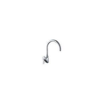 Commercial Single Chromed Handle Kitchen Sink Mixer Taps With 35mm Cartridge and Swivel S/S Spout