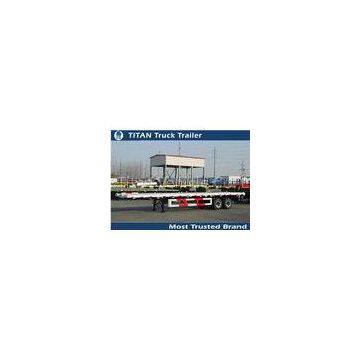 Double axles 40ft flatbed semi trailer for Carry container , hoses , cement bags