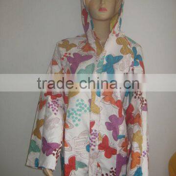 Printed Microfiber Suede Bathrobe