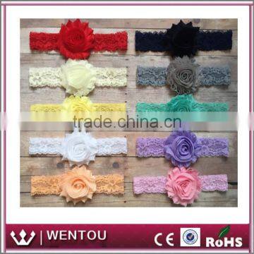 Wholesale Cute Lace Flower Shabby Chic Baby Headbands