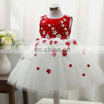 White Petal Toddler Dress Sequin Flower Girl Dress Sleeveless Bridesmaid Frock Princess Costume