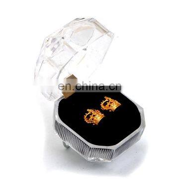 Custom Cufflink Set 18 Gold Crown Cufflinks and Earings photo-6