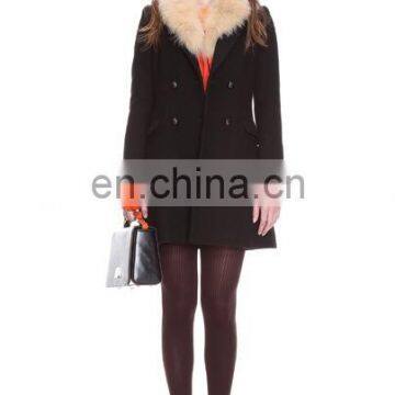 Hot sale charming simple style straight midi pattern worsted coat pictures of winter clothes