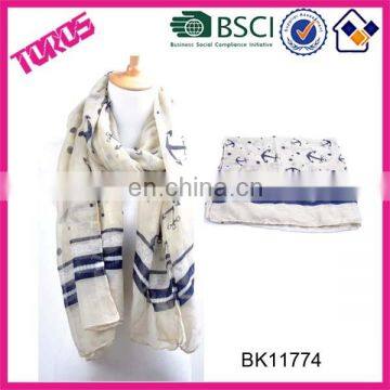 Modern Minute's Anchors Aweigh Graphic Nautical Print Scarf