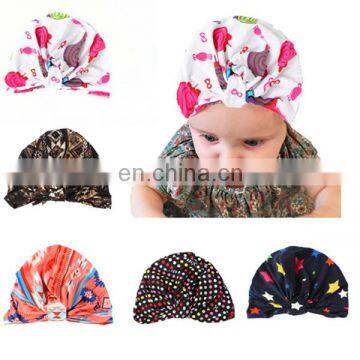 2017 baby winter hat new born baby knotted hat hat Indian hat child print hat