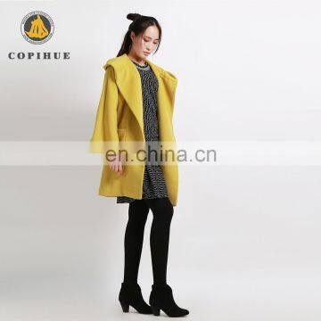 High Quality 2017 New Lady Yellow Winter Coat Fashion