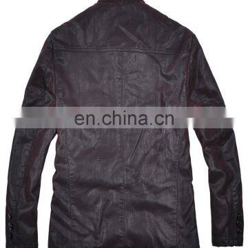 Lastest Fashion Winter Handsome Parka Mens Quilted Leather Jacket photo-3