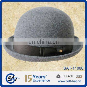 wholesale 100% wool short brim fedora felt hat