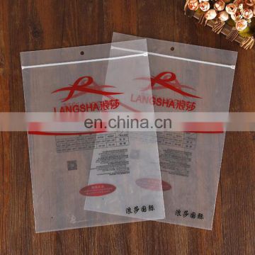 Cheap Price silk stockings/T-shirt PE self sealing packaging bag,custom PE zipper transparent plastic bag