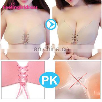 High Quality Women Self Adhesive Backless Magic Strapless Shelf Bra