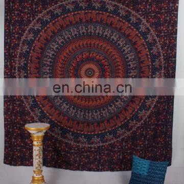 Indian Handmade Mandala Tapestry throw Ethnic Decor Hippy Bohemian Cotton Wall Hanging Beach Picnic Sheet Bedspread Boho